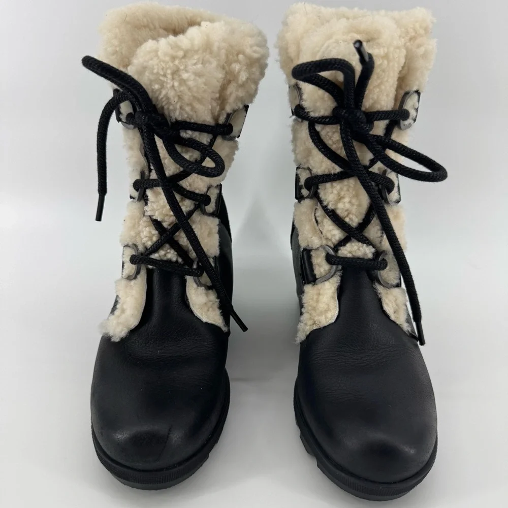 Women's Joan of Arctic Wedge II Waterproof Shearling Hidden Wedge Boots Sz 7